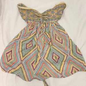 Free People Strapless Pastel Pattern Dress